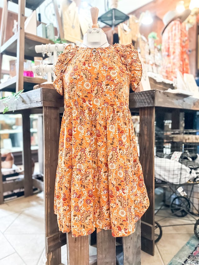 dress shops orange Maude Vivante Nyla Women's Orange Dress Medium
