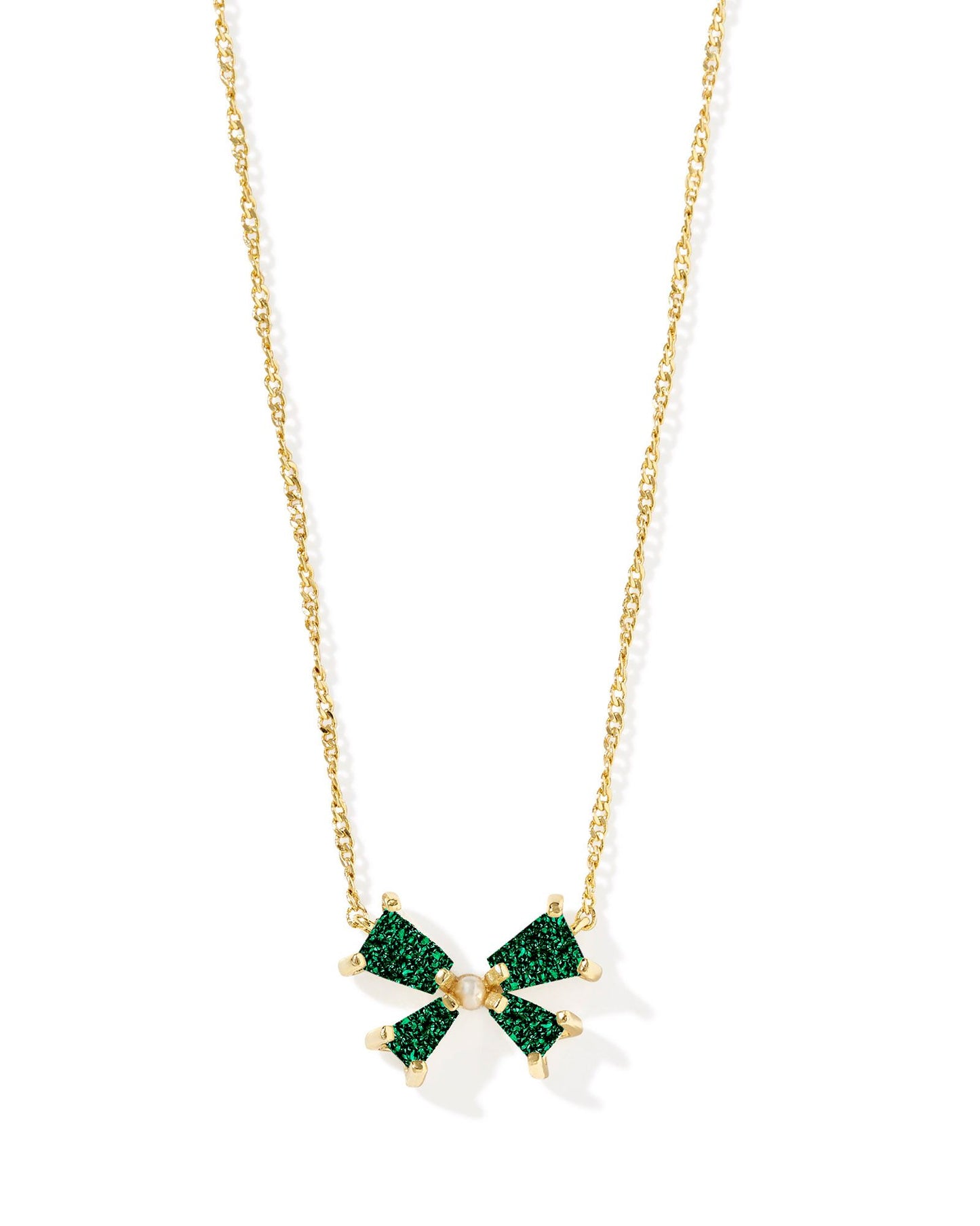 Blair Gold Bow Small Short Pendant Necklace - Brazos Avenue Market