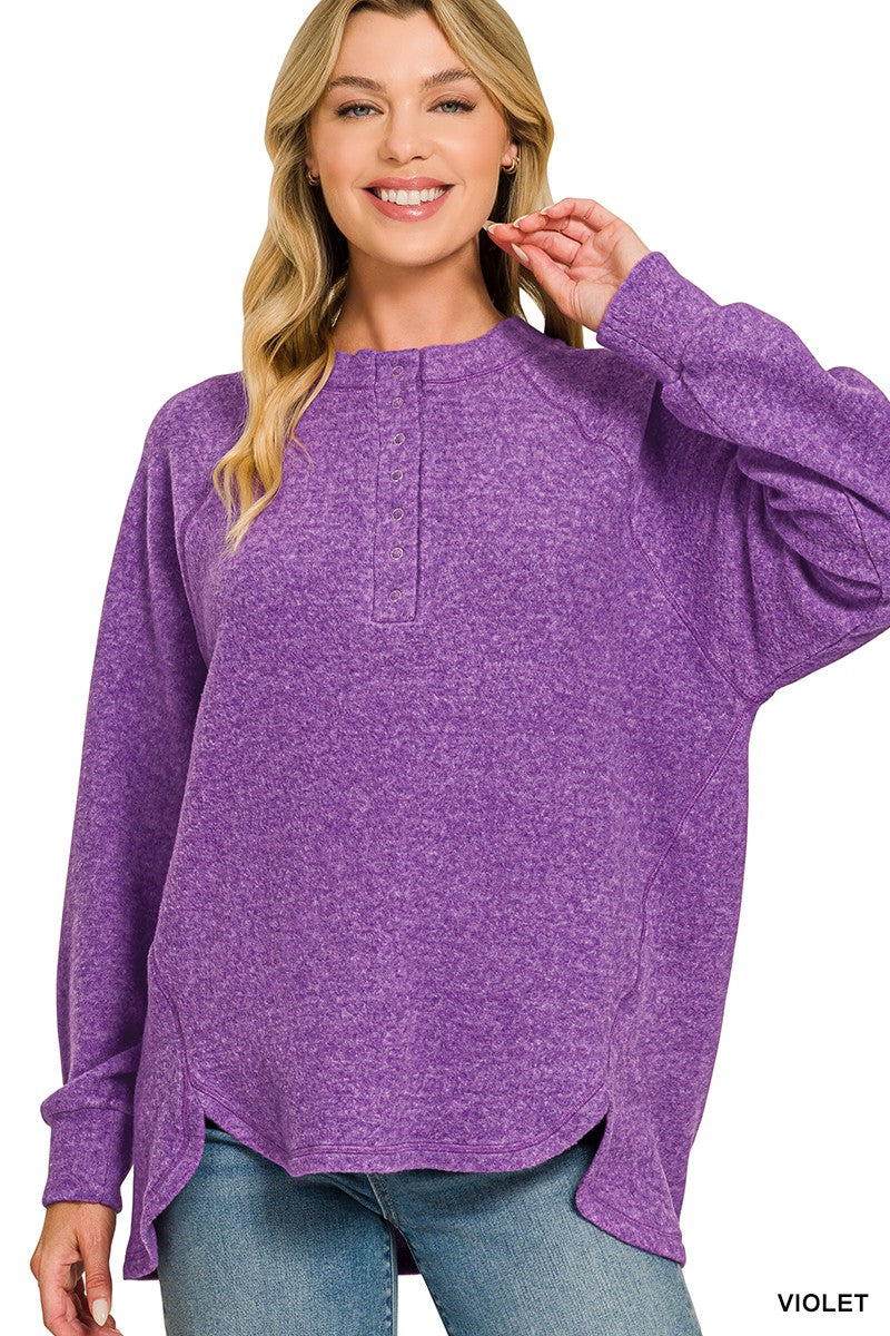 Oversized Henley Sweater