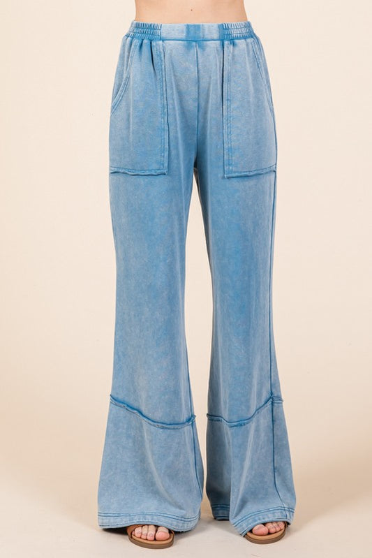 Denim Blue Flare Pants - Brazos Avenue Market 