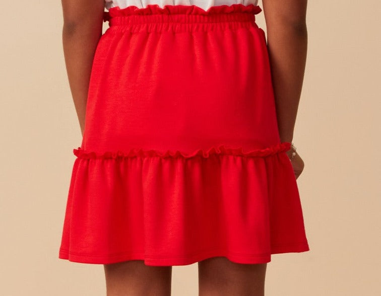 Girls Red Ruffle Skirt - Brazos Avenue Market 