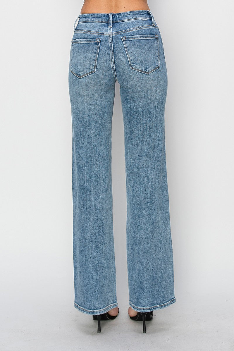 Risen Mid Rise Straight Jeans - Brazos Avenue Market