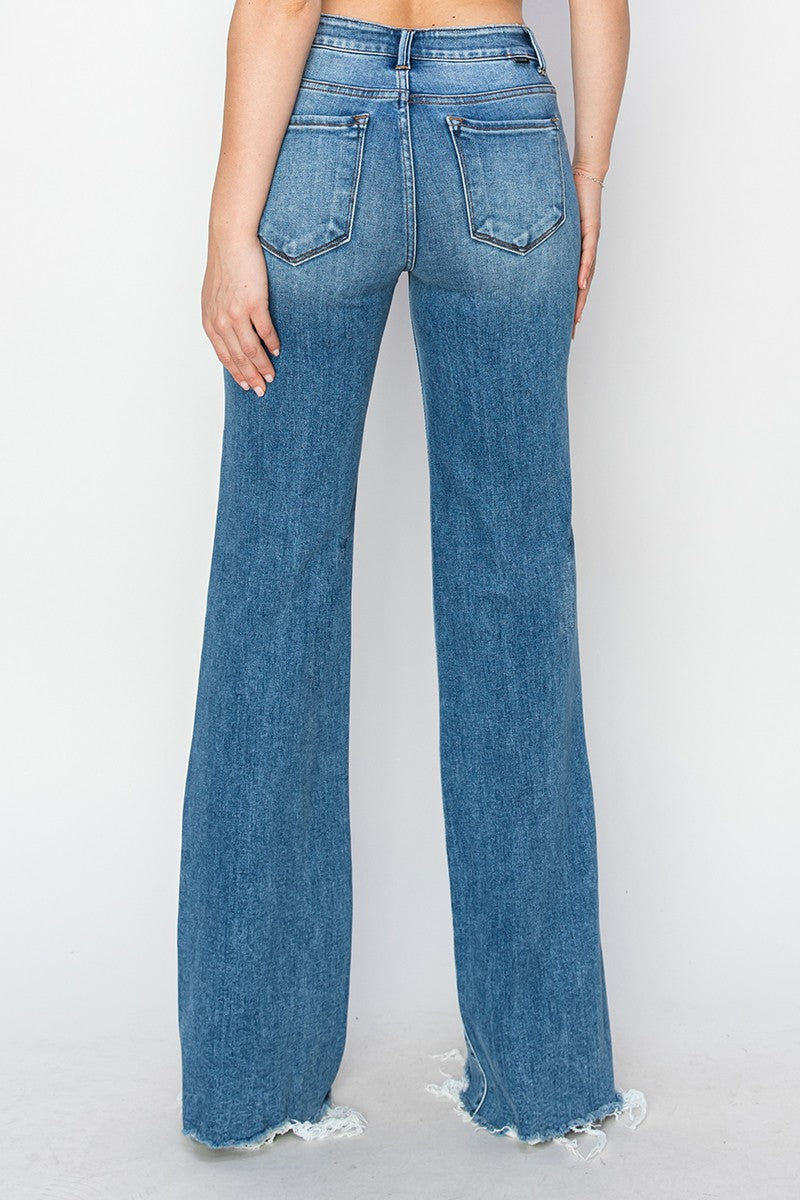 Risen Tummy Control Mid Rise Wide Jeans - Brazos Avenue Market