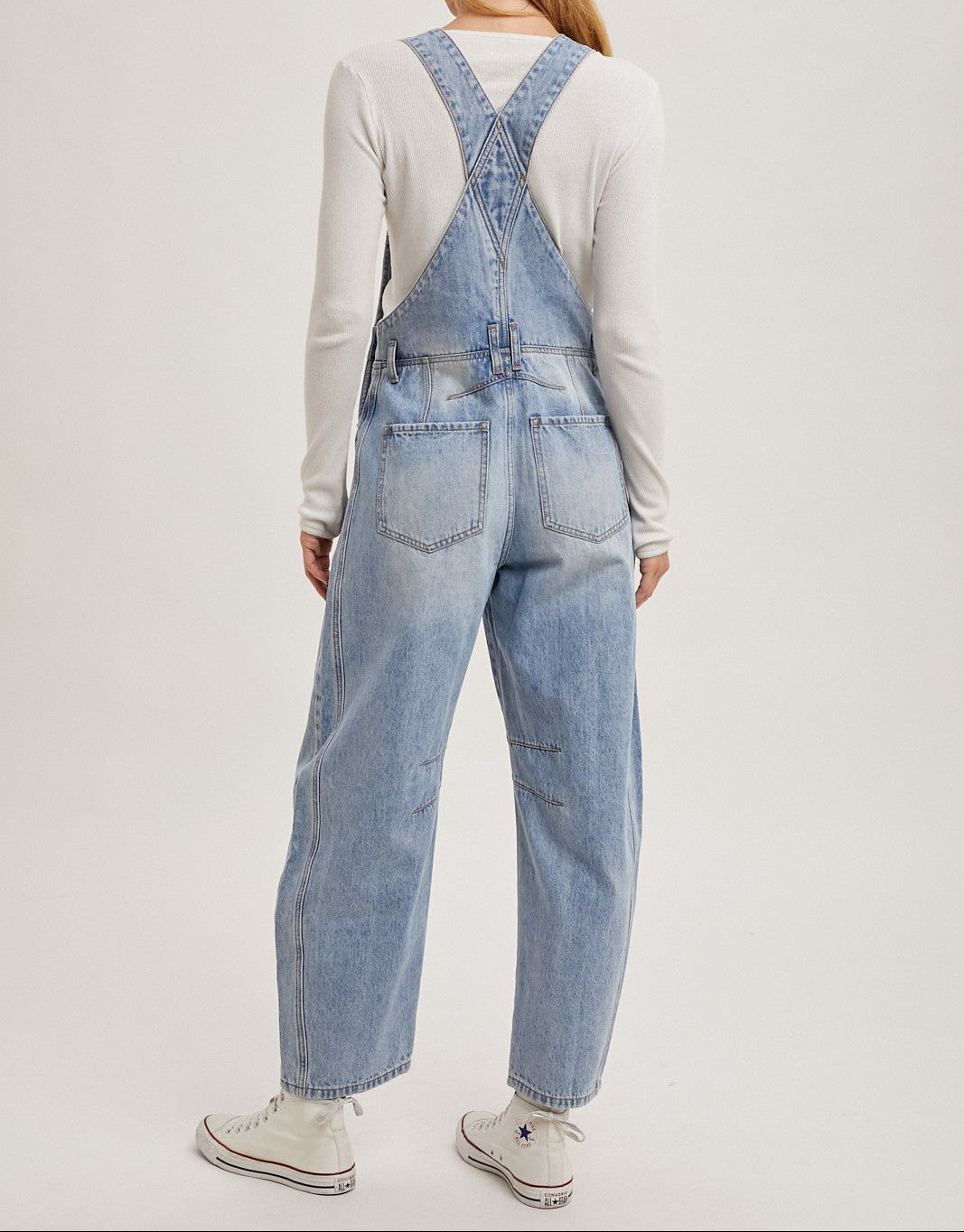 Denim Barrel Overalls