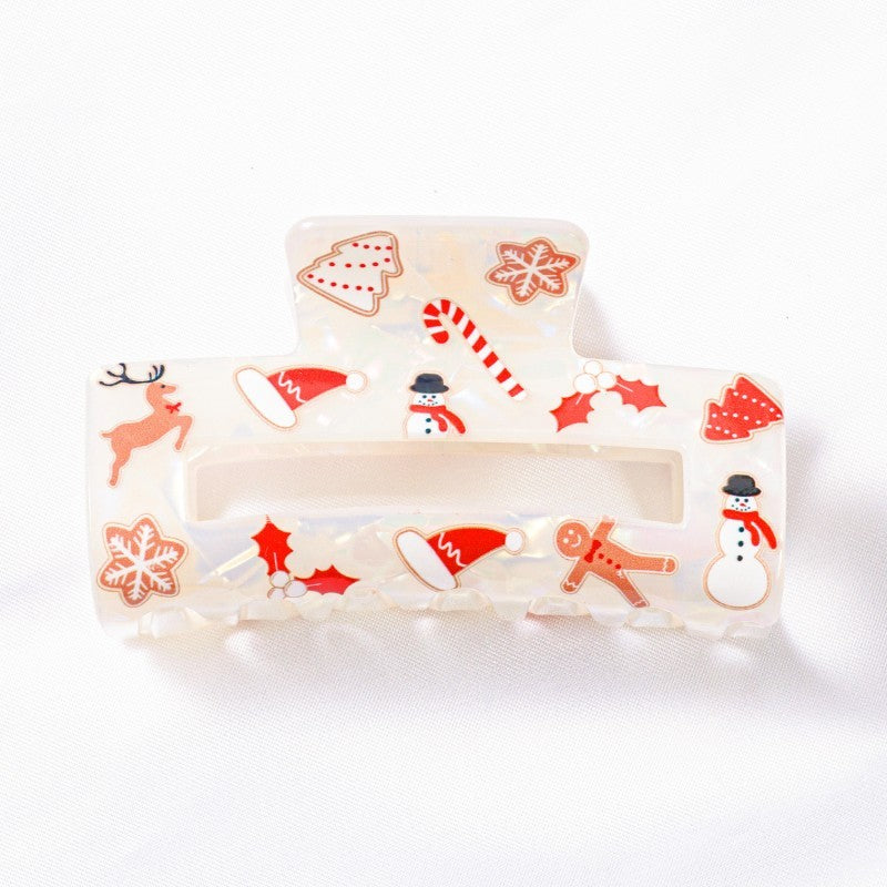 Christmas Tree Santa Holiday Hair Claw - Brazos Avenue Market