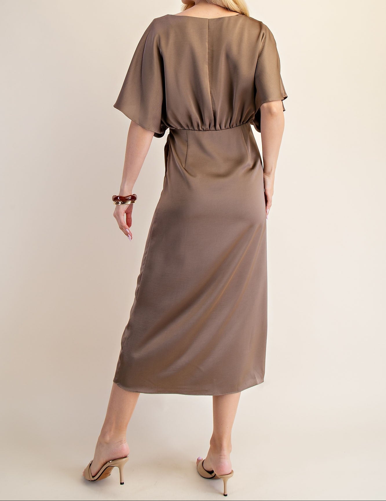 Mocha Glow Midi Dress - Brazos Avenue Market