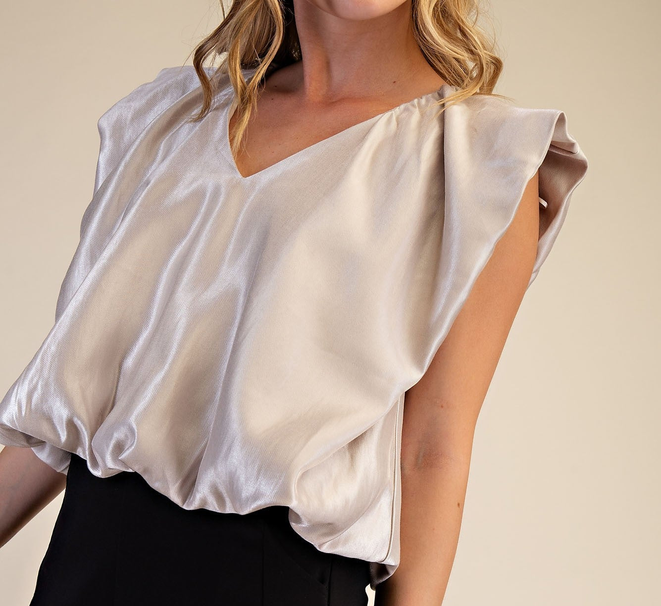 Shoulder Gathering Balloon Top