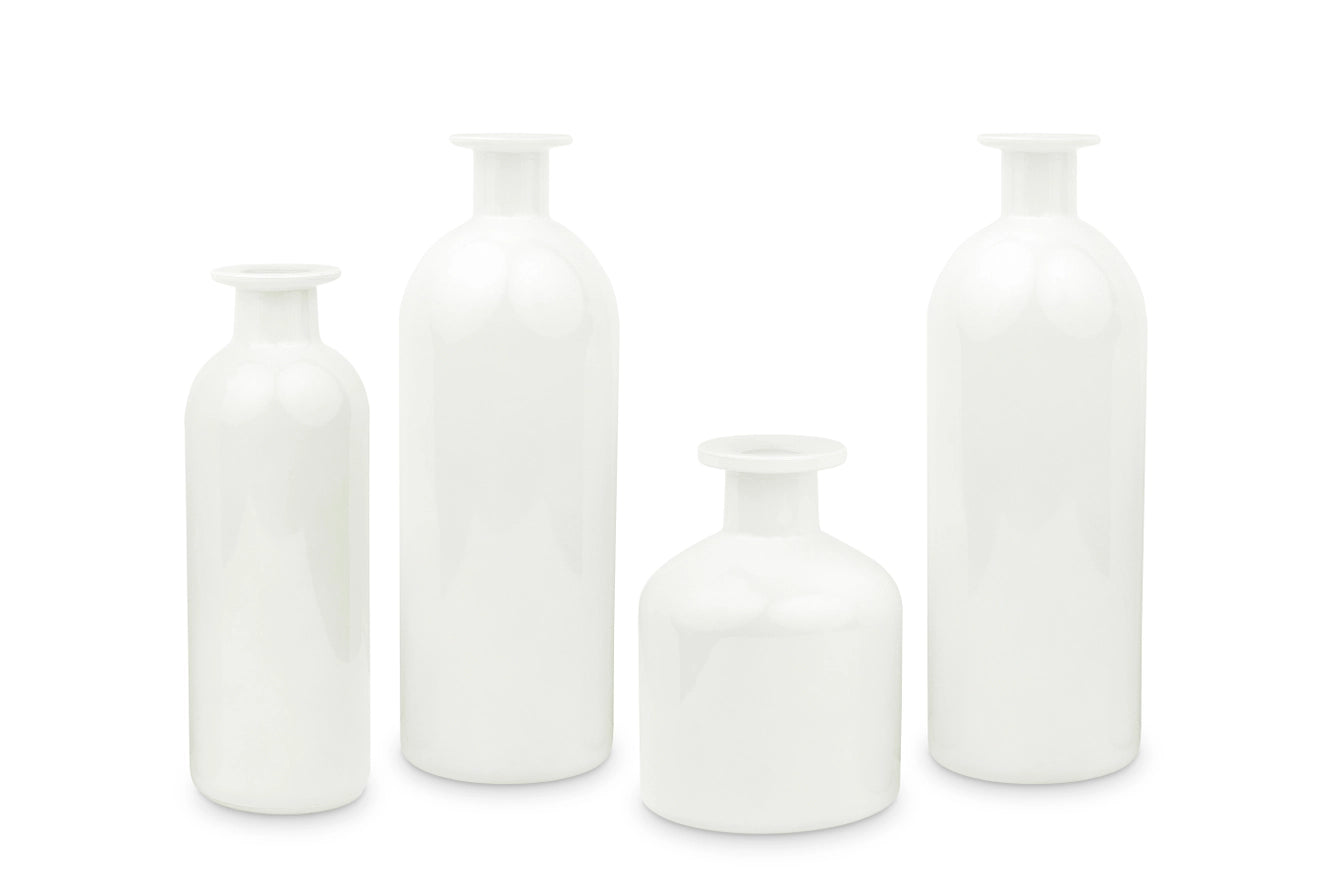 White Flower Décor Vases - Brazos Avenue Market