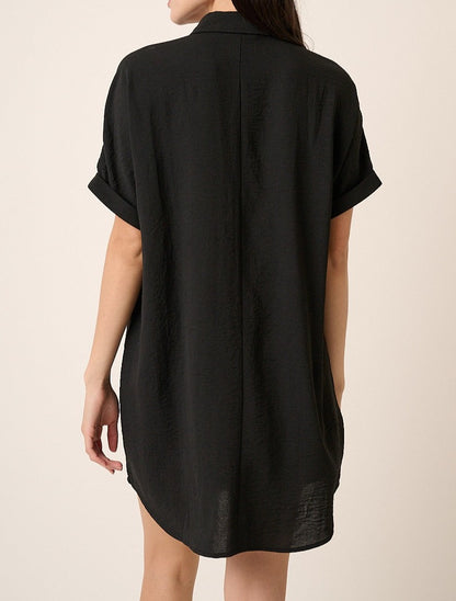 Black Short Sleeve Mini Dress - Brazos Avenue Market 