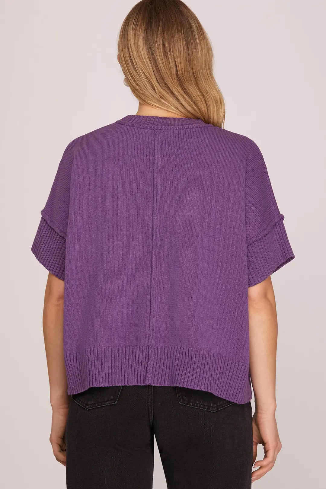 Purple Drop Half Sleeve Sweater