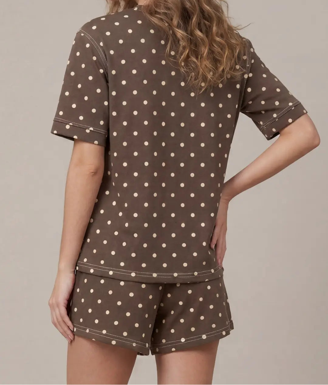 Short Sleeve Polka Dot Short Set