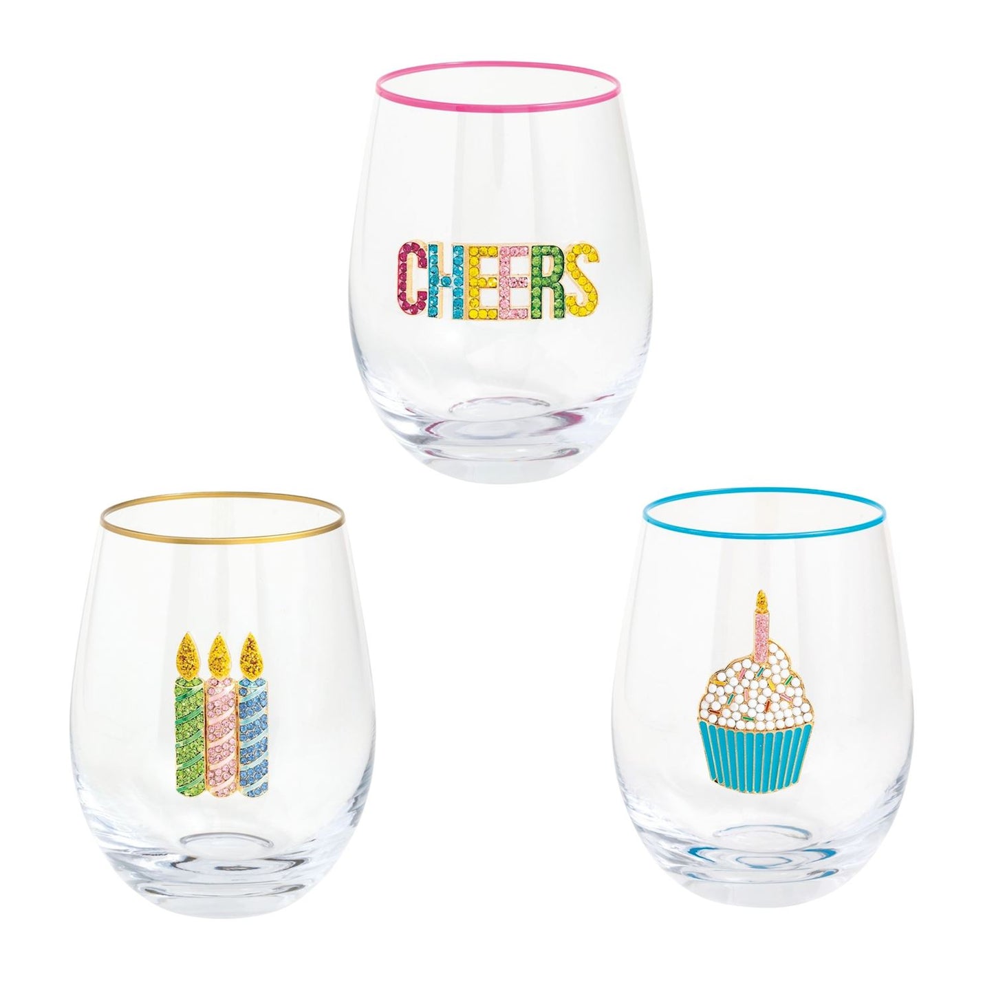 Beaded Birthday Wine Glass