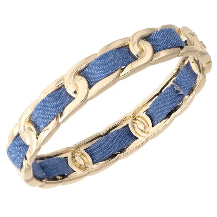Dallas Denim Hinge Bangle - Brazos Avenue Market