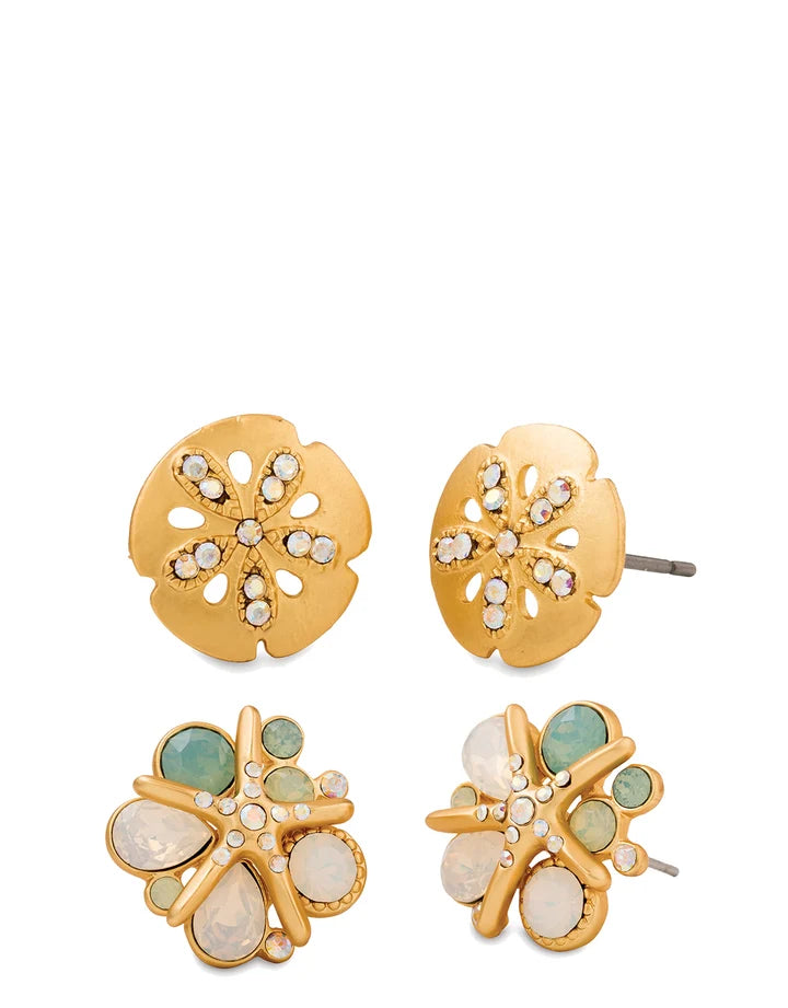 Sea Stud Earrings Set Sand Dollar/Starfish