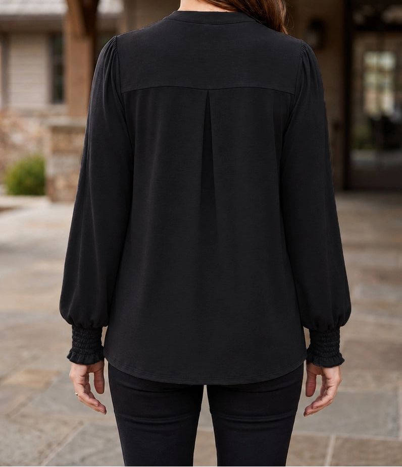 Smocked Sleeve Lizzy Blouse Top
