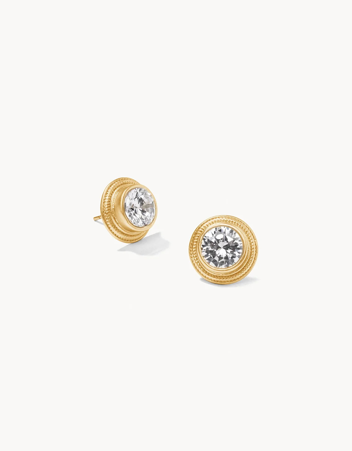 Sparkle Stud Earrings Gold Crystal