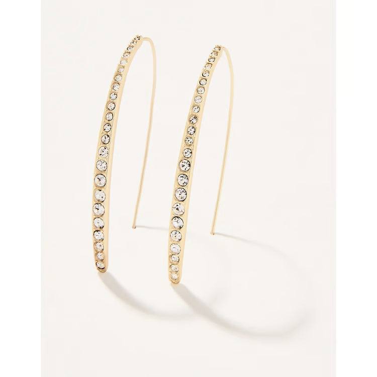 Sparkle Arc Hoop Earrings Large/Crystal