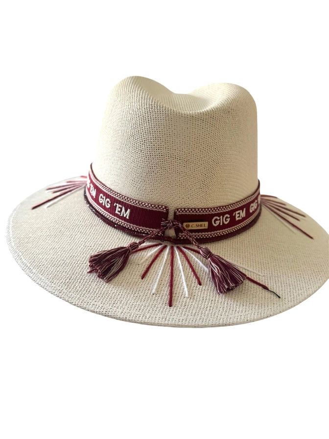 School Spirit Embroidered Fedora - Brazos Avenue Market