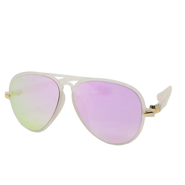 Light Pink Aviator Sunglasses - Brazos Avenue Market