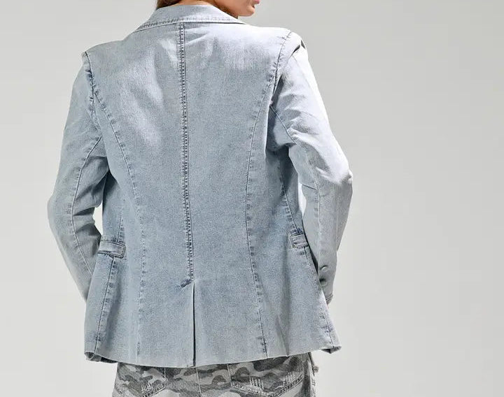 Denim Blazer - Brazos Avenue Market