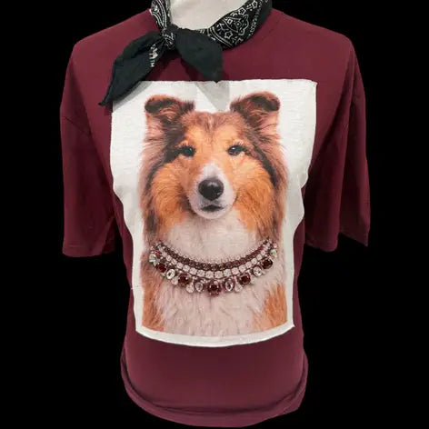Jeweled Collar Collie Tee