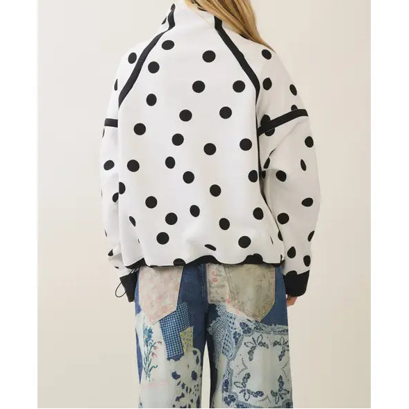 Polka Dot Contrast Pull Over