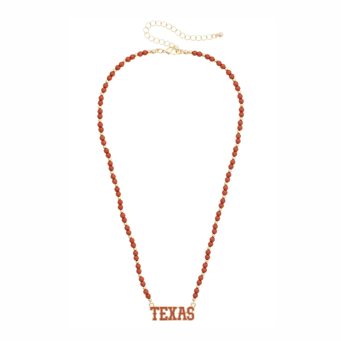 Texas Longhorns Beaded Spirit Necklace