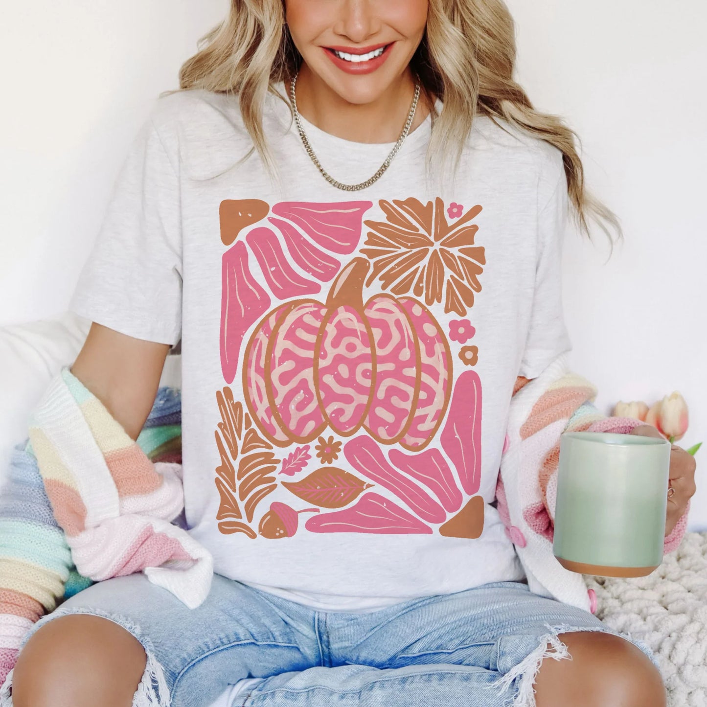 Collage Picture Pumpkin Design Tee - Brazos Avenue Market