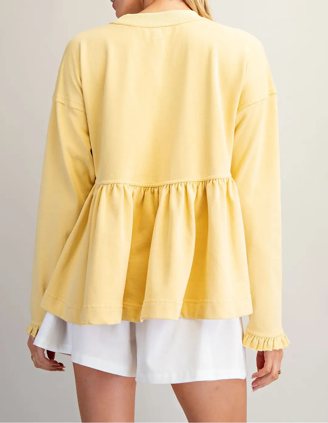 Mineral Washed Peplum Top - Brazos Avenue Market