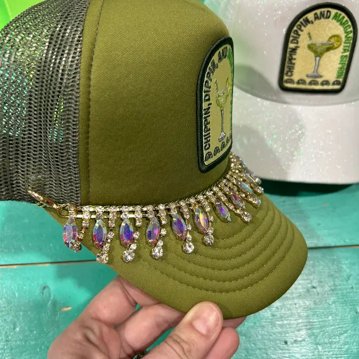 Rhinestone Drop Trucker Hat Chain - Brazos Avenue Market