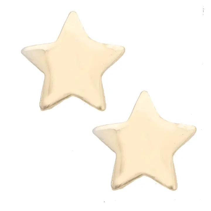 Classic Star Stud Earrings in Shiny Gold - Brazos Avenue Market