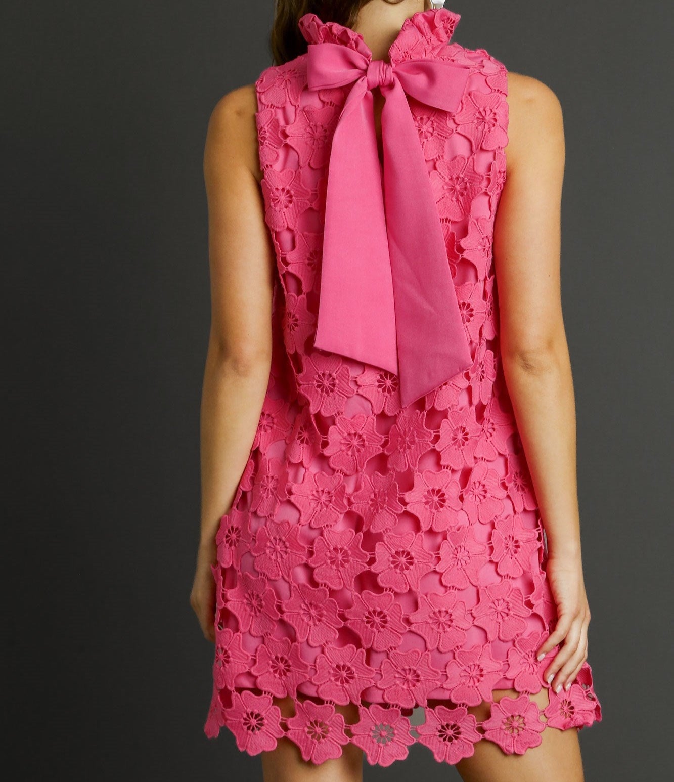 Floral Lace Mock Neck Dress - Brazos Avenue Market