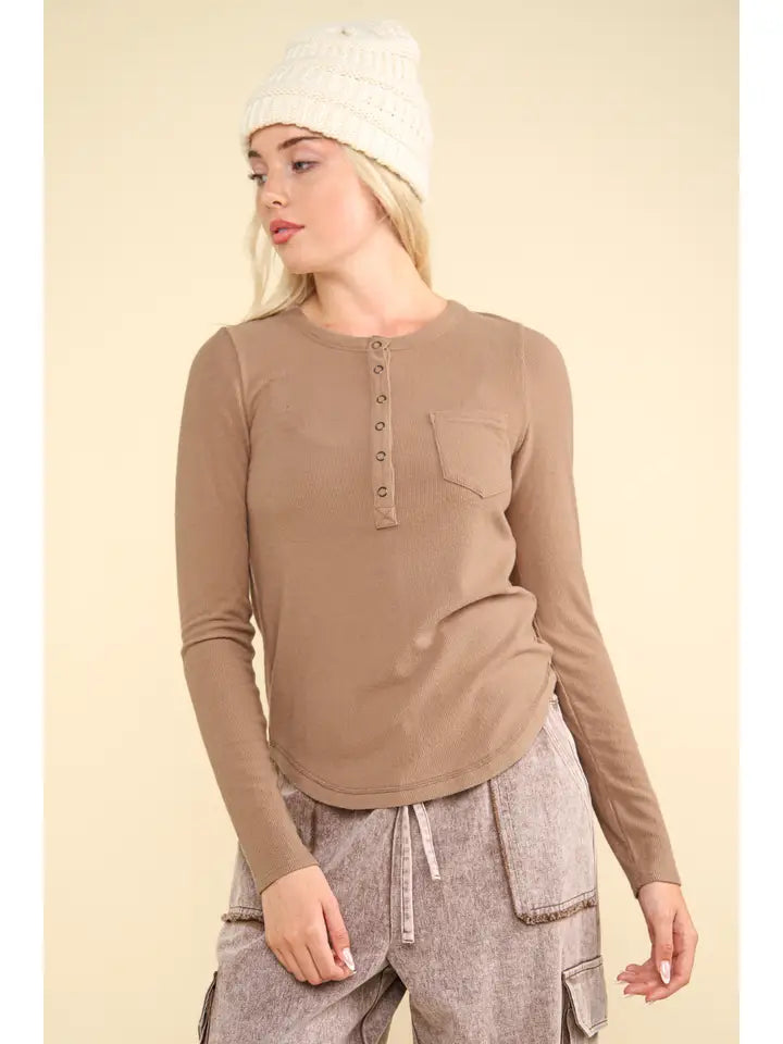 Soft Brushed Solid Knit Casual Top - Brazos Avenue Market