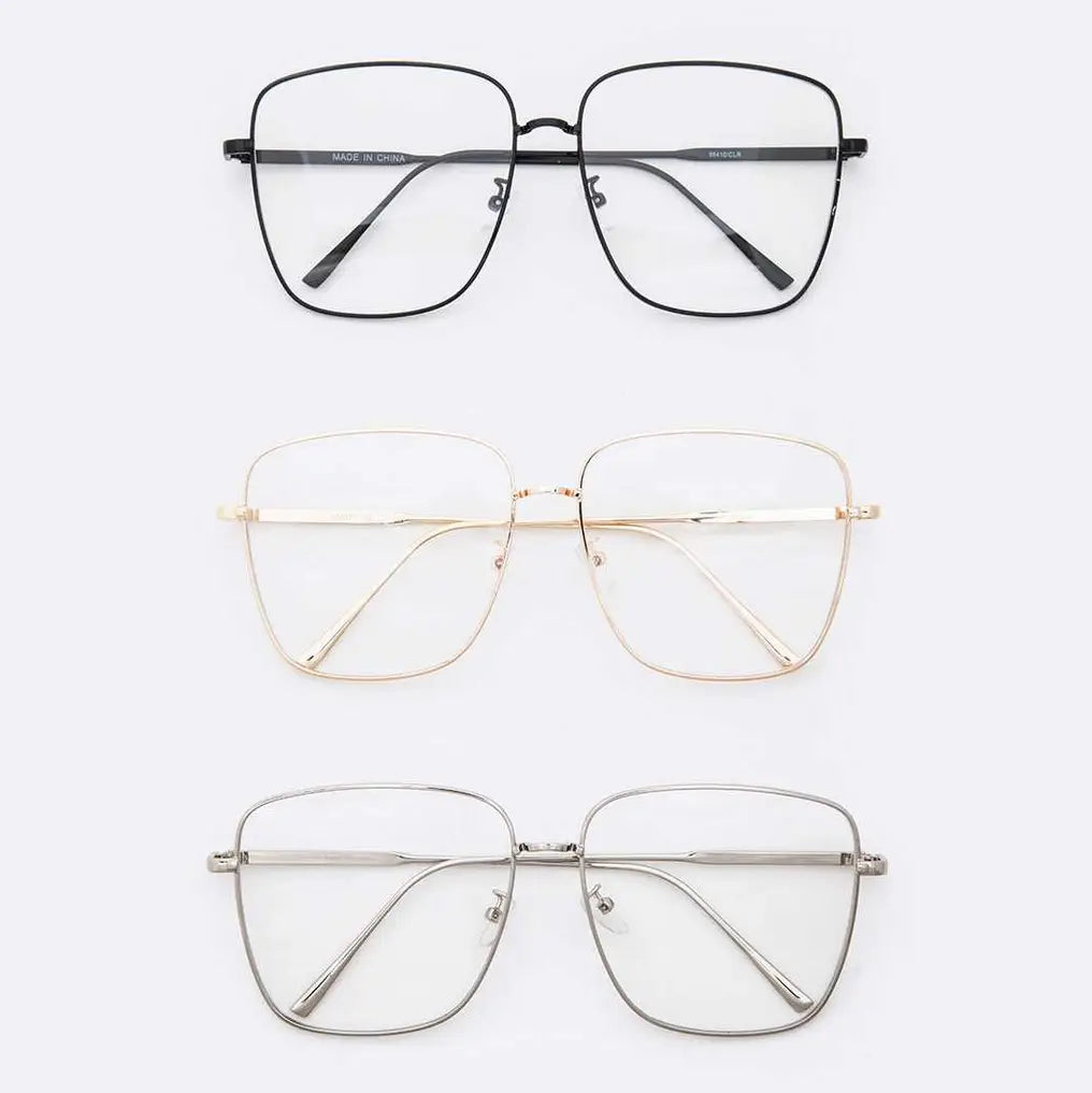 Oversize Clear Lens Optical Glasses Set