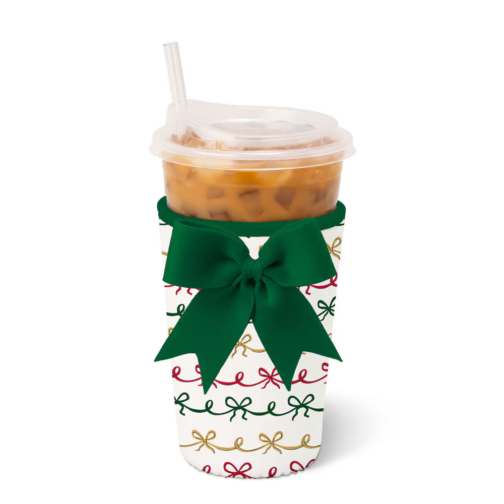 Christmas Bows Iced Cup Coolie (Medium) - Brazos Avenue Market