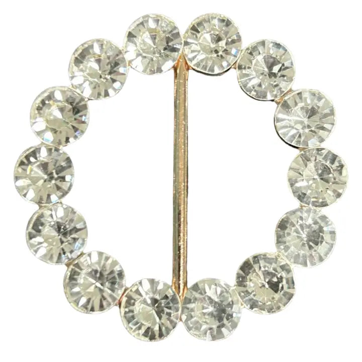 Tee Tie Round Gold with Blingy Clear Rhinestones