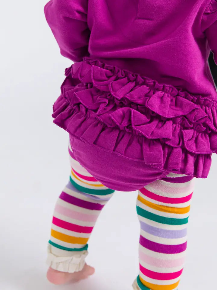 Baby Girls Plum Tart Sweatshirt Bubble Romper - Brazos Avenue Market