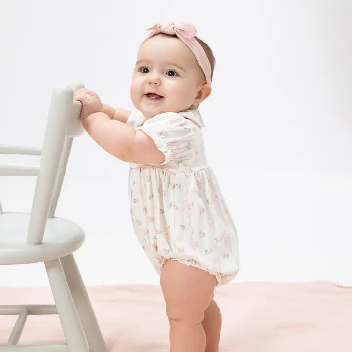 Dainty Buds and Bows - Classic Puff Sleeve Babydoll Bubble - Brazos Avenue Market