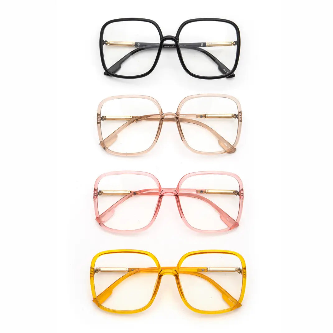 Oversized Clear Lens Optical Glasses Set