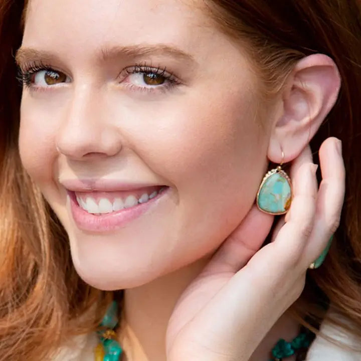 Agave Genuine Turquoise Earrings - Brazos Avenue Market