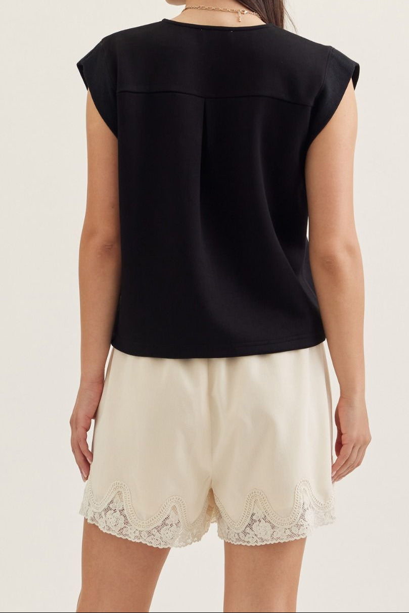 Solid Cap Sleeve Top - Brazos Avenue Market