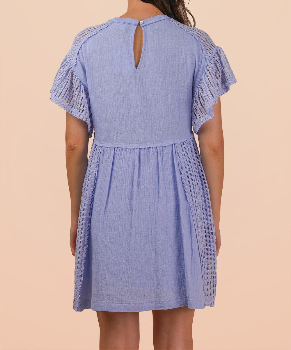 Waffle Knit Contrast Solid Comfy Mini Dress - Brazos Avenue Market