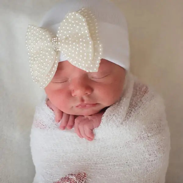 ILYBEAN White with Pearls Hospital Hat