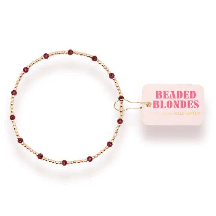 Maroon Dainty Poppi Bracelet - Brazos Avenue Market