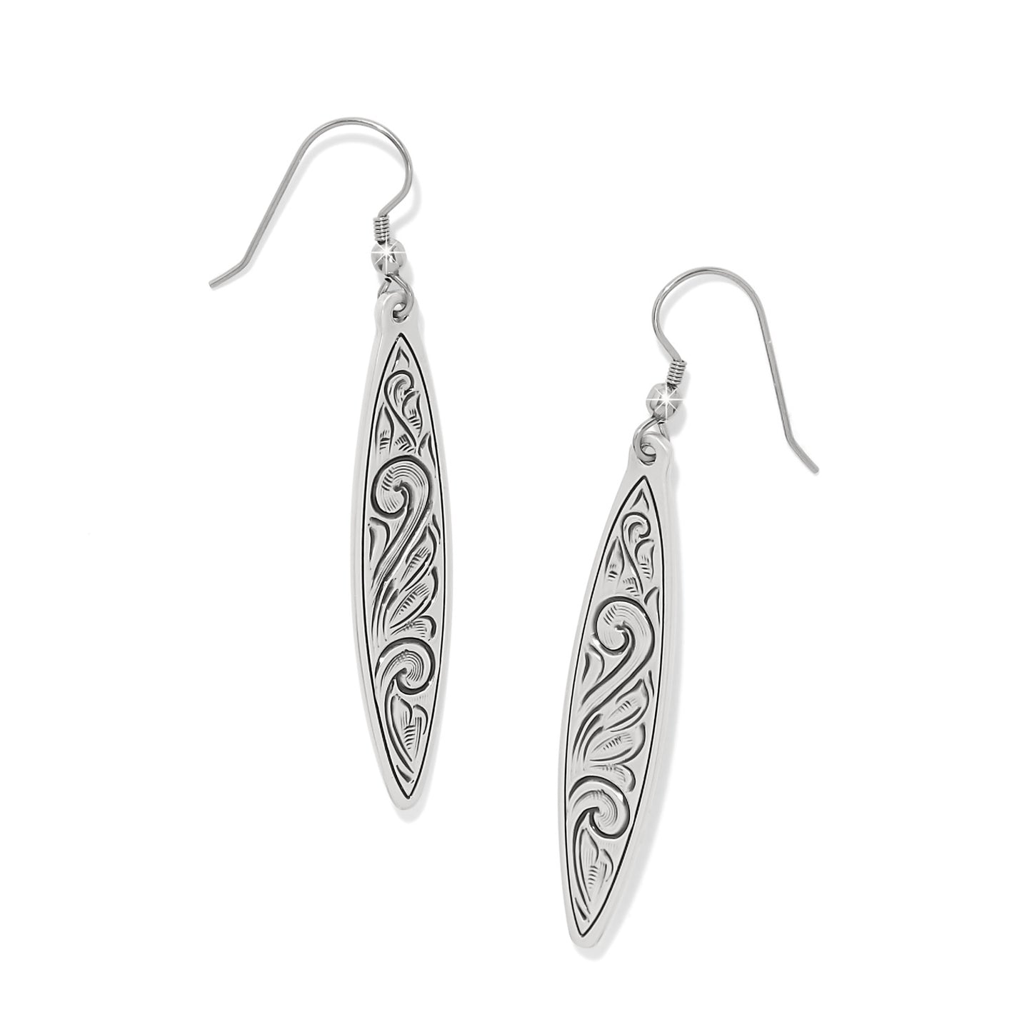 Mosaic Long French Wire Earrings - Brazos Avenue Market