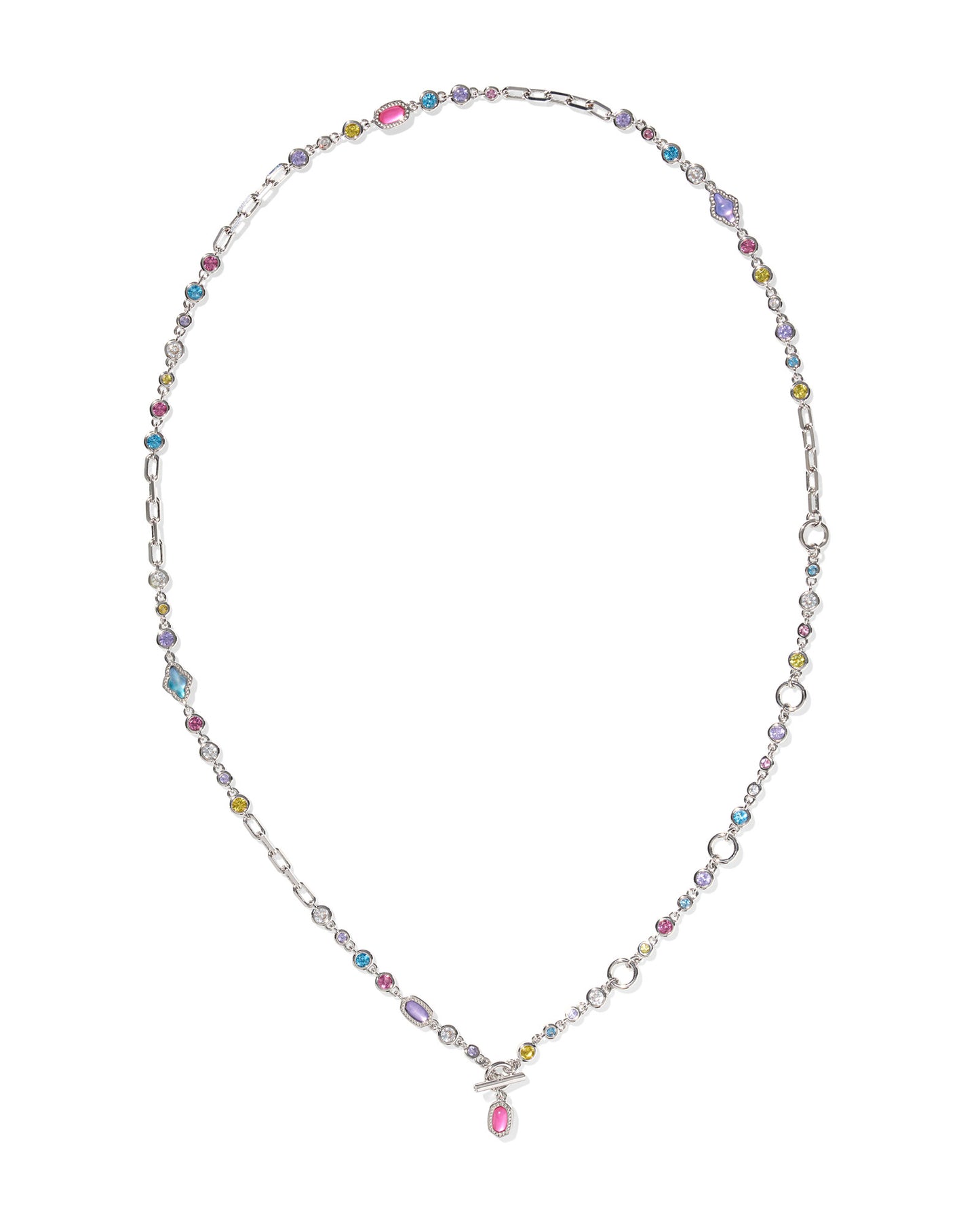 Mini Elisa and Abbie Silver Strand Necklace in Multi Mix - Brazos Avenue Market