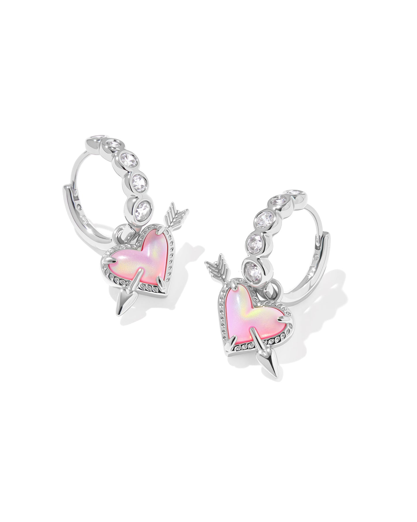 Ari Heart Arrow Huggie Earrings - Brazos Avenue Market