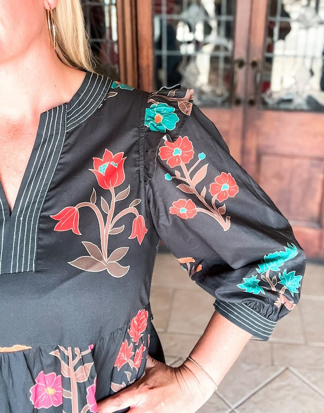 Wildflower Whispers Midi Dress - Brazos Avenue Market