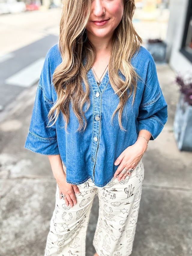 Denim Days Button Down - Brazos Avenue Market