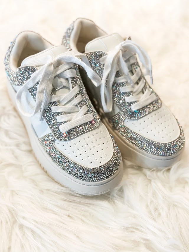 Corky's Clear Rhinestones Pregame Sneakers - Brazos Avenue Market